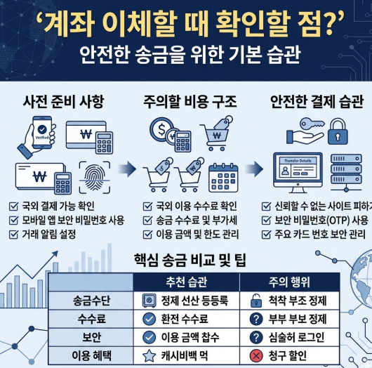 계좌 이체할 때 확인해야 할 사항