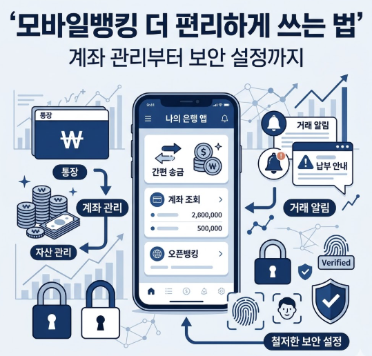 모바일뱅킹 편리하게 관리하는방법